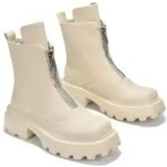 CAPE ROBBIN KYNDALL - OFF WHITE BOOTIES 10 - Picture 1 of 5